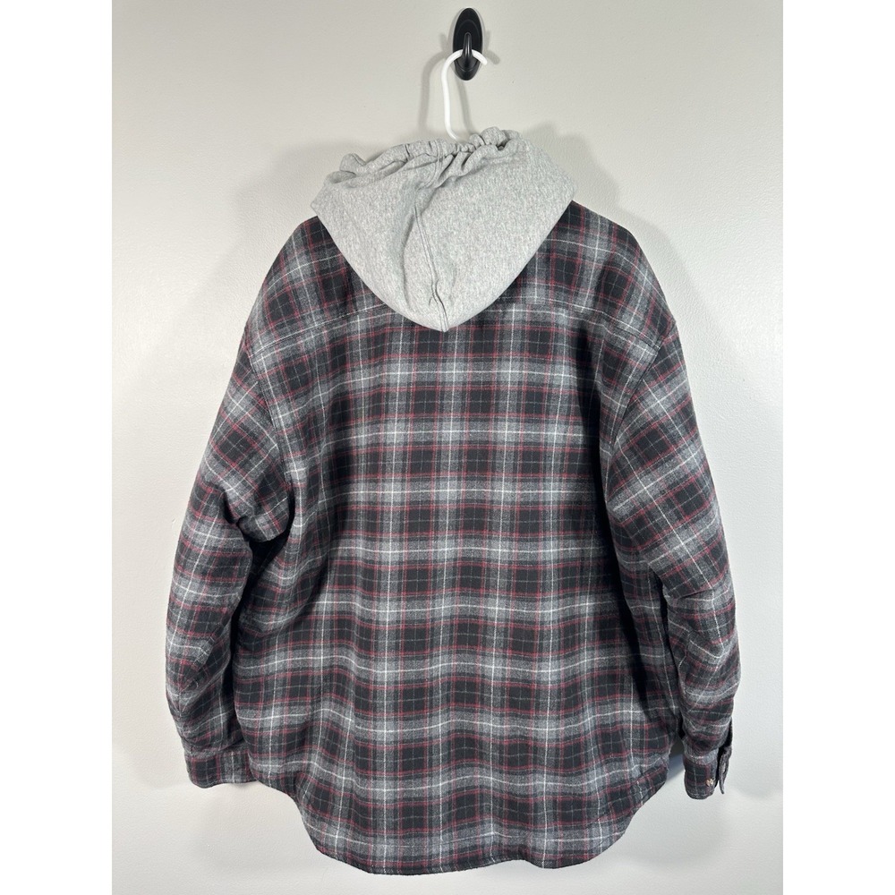 Field & Stream Shacket Mens XXL Flannel Shirt Jacket Hoodie Quilted Lining - Picture 2 of 11